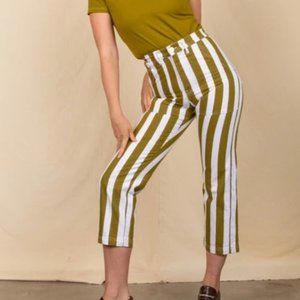 Big Bud Press Olive Striped Work Pants Size S Small